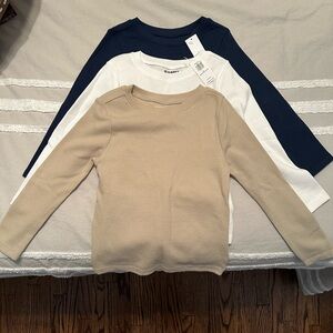 Old Navy. Thermals, set of 3. Navy blue, white, and khaki.